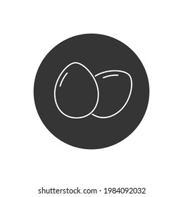 Eggs Food Line Icon Solid Breakfast silhouette