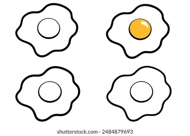 Eggs fried line art sketch minimalist breakfast artwork