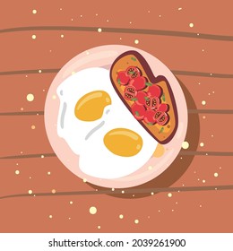 eggs frieds and tomatoes home food