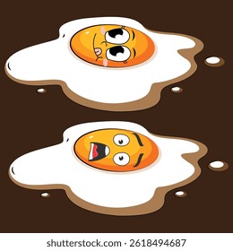 eggs fry and eggs reaction vector
