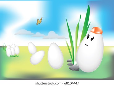 eggs in the grass