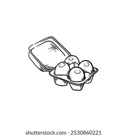 Eggs Hand-Drawn Food Vector Icon
