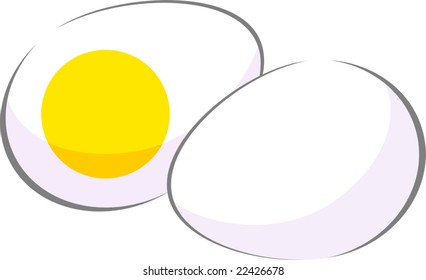 an eggs has been cut	