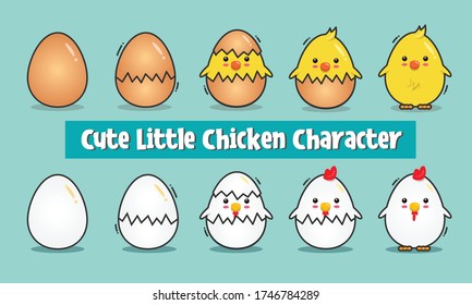 the eggs hatch into small chickens vector bundle
