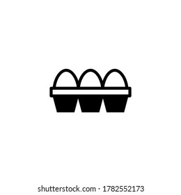 Icono de huevos en glifo plano negro, estilo relleno aislado en fondo blanco
