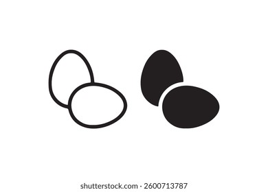 Eggs icon in black and white Vector