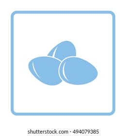 Eggs icon. Blue frame design. Vector illustration.