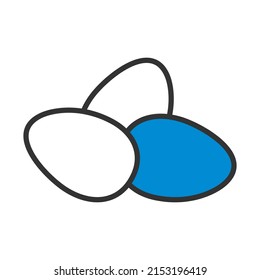 Icono de huevos. Contorno de negrita editable con diseño de relleno de color. Ilustración vectorial.