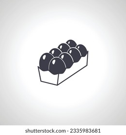 Eggs icon. Egg in a box icon