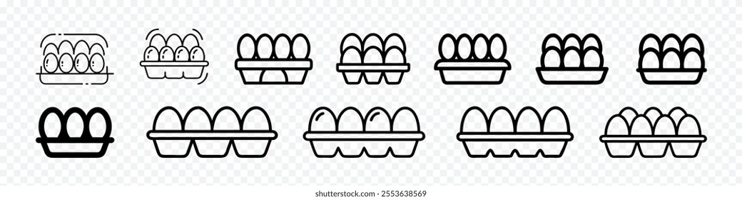 Eggs icon, egg box sign symbol icon, Eggs inside the tray, Illustration Vector graphic of egg icon