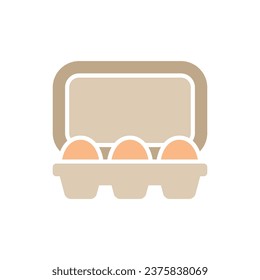 Eggs icon. Egg box. Vector icon isolated on white background.
