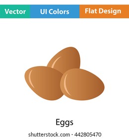 Eggs icon. Flat color design. Vector illustration.