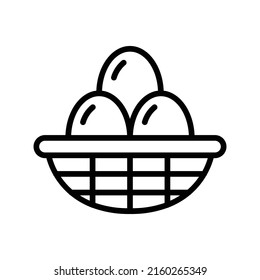 Eggs Icon. Line Art Style Design Isolated On White Background