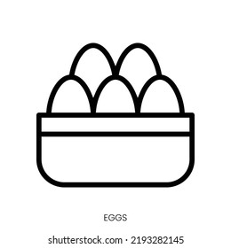 eggs icon. Line Art Style Design Isolated On White Background