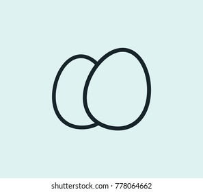 Eggs icon line isolated on clean background. Breakfast concept drawing icon line in modern style. Vector illustration for your web site mobile logo app UI design.