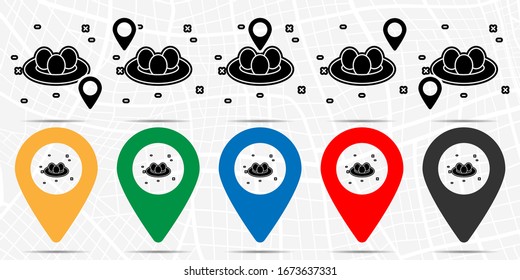Eggs icon in location set. Simple glyph, flat illustration element of agriculture theme icons