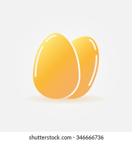 Eggs icon or logo - vector glossy yellow simple chicken egg sign