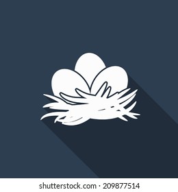 eggs icon with long shadow