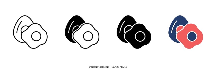 Eggs icon sheet multiple style collection