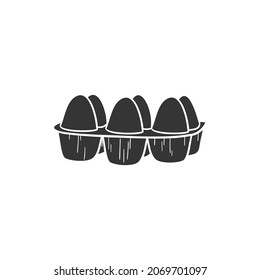 Eggs Icon Silhouette Illustration. Kitchen Food Vector Graphic Pictogram Symbol Clip Art. Doodle Sketch Black Sign.