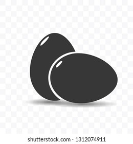 Eggs icon simple silhouette flat style vector illustration on transparent background.