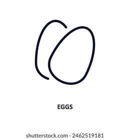 eggs icon. Thin line eggs icon from kitchen collection. Outline vector isolated on white background. Editable eggs symbol can be used web and mobile