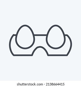 Eggs Icon in trendy line style isolated on soft blue background