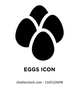 Eggs icon vector isolated on white background, Eggs transparent sign , dark pictogram