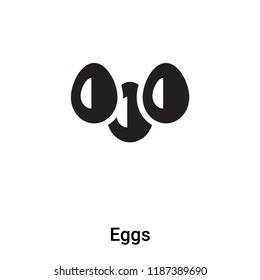 Eggs icon vector isolated on white background, logo concept of Eggs sign on transparent background, filled black symbol