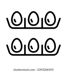Eggs icon vector with outline style isolated on white. Vector illustration egg box sign symbol icon concept for digital farming, ui, ux, logo, business, agriculture, apps and all project