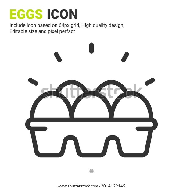 Eggs icon vector with outline style isolated on\
white background. Vector illustration egg box sign symbol icon\
concept for digital farming, ui, ux, logo, business, agriculture,\
apps and all project