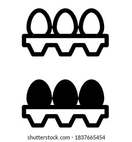 Eggs icon vector set. chicken illustration sign collection. food symbol.