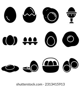 Eggs icon vector set. fried eggs illustration sign collection. food symbol. chicken logo.