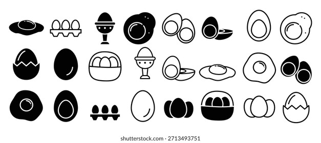 eggs icon vector set fried eggs illustration sign
