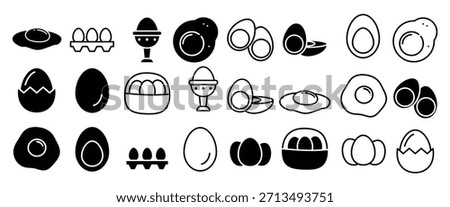 eggs icon vector set fried eggs illustration sign