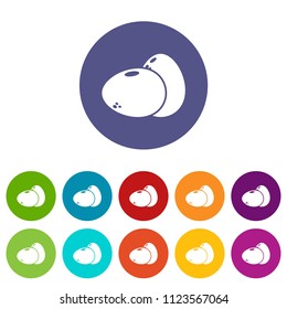 Eggs icons color set vector for any web design on white background