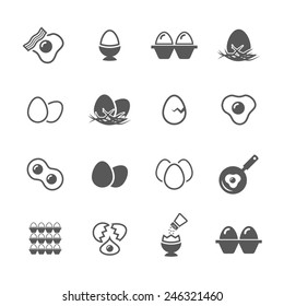 Eggs icons set.