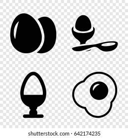 Eggs icons set. set of 4 eggs filled icons such as egg