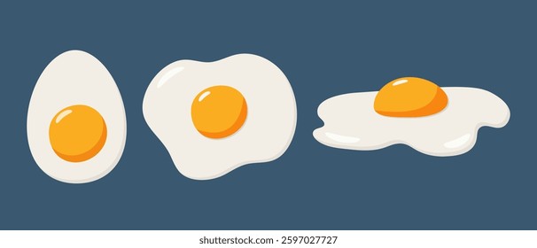 Eggs illustration. Breakfast concept. Vector illustration. Isolated on white background. Flat design