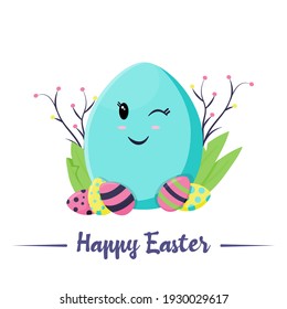 Ilustración de huevos para la tarjeta de Pascua.