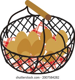 Eggs in an iron basket