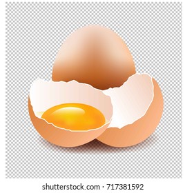 Huevos Con Malla De Gradiente De Fondo Aislada, Ilustración De Vectores