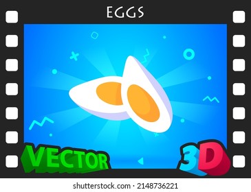 Eggs isometric design icon. Vector web illustration. 3d colorful concept