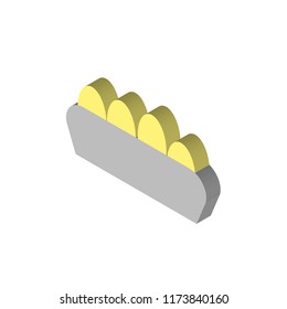 Eggs isometric left top view 3D icon