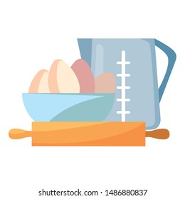 eggs jar rolling pin preparation cooking