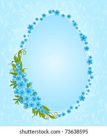 Eggs with lace ornaments and flowers. Easter card