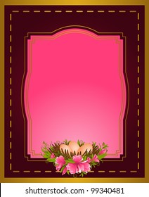 Eggs with lace ornaments and flowers. Easter vector card