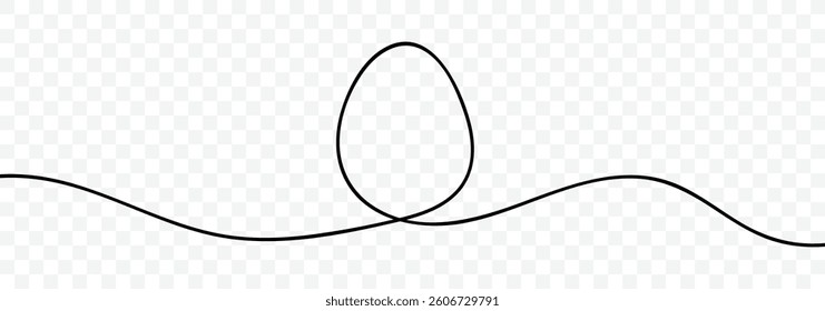 Eggs line art, Continuous one line drawing. Easter logo illustration. Easter colorful design. Lineart, boho style. Vector illustration design element for Easter holidays. Happy Easter. 