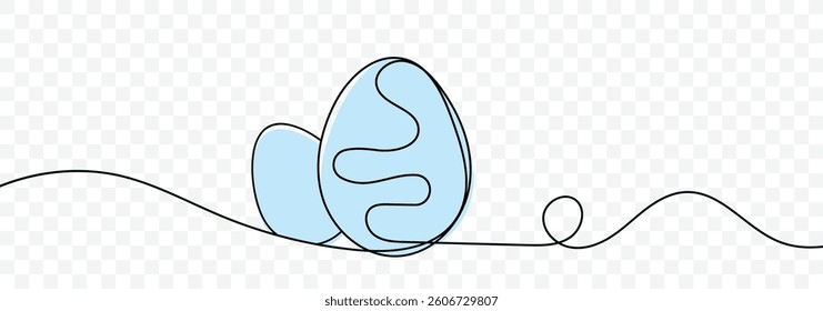 Eggs line art, Continuous one line drawing. Easter logo illustration. Easter colorful design. Lineart, boho style. Vector illustration design element for Easter holidays. Happy Easter. 