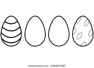 Eggs line art design charming breakfast collection